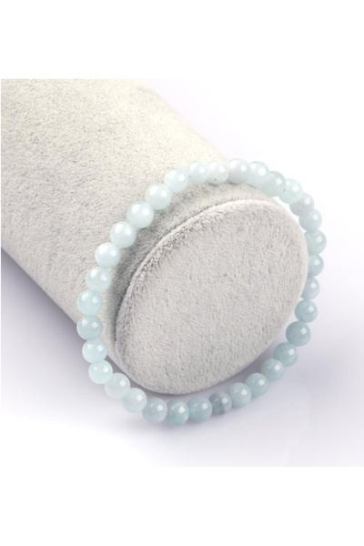 Taş-Mir سوار طبيعي من الأكوامارين الأصلي مقاس 6 مم 20 سم