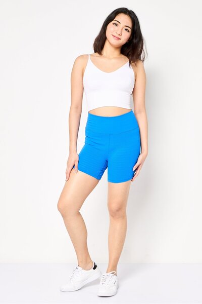 Forever 21 Women Sportswear Fit Biker Shorts, Blue