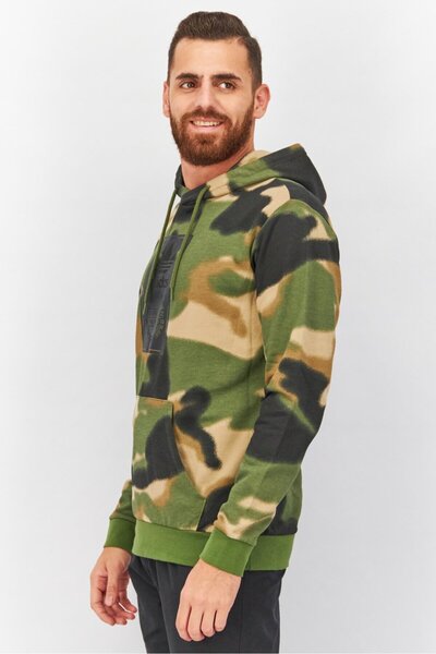 adidas Men Sportswear Fit Long Sleeves Hooded Sweatshirt, Black