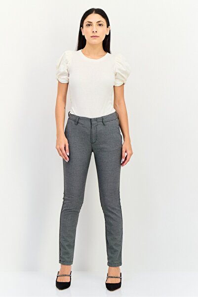 Reiko Women Cigarette Fit Grid Pattern Straight Leg Pants, Multicolor