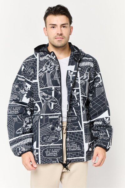 adidas Men Sportswear Fit Long Sleeve Outdoor Jacket, Multicolor