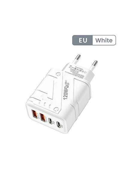 Choice 01 White EU 4 Ports USB C PD Charger Quick Charge 3.0 Type C USB Phone...