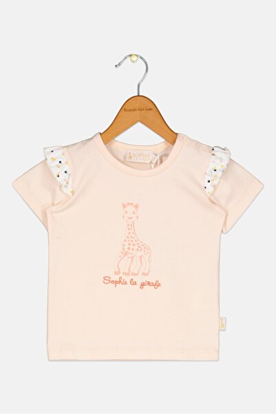 Sophie La Girafe Toddlers Girl Graphic Print Short Sleeve Top, Light Pink