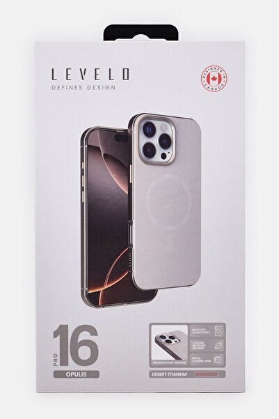 Levelo iPhone 16 Pro Opulis MagSafe Compatible Phone Case, Desert Titanium