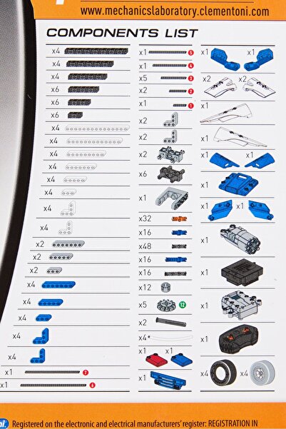 CLEMENTONI 300 Piece Mechanics Lab Police Car With Remote Controll, Multicolor