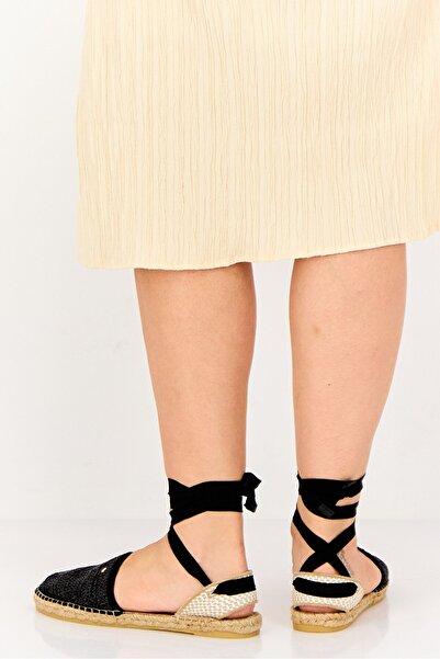 Nine West Women Rayt Espadrilles Tie Closure Flats, Black