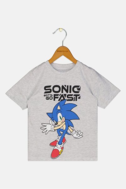 Sonic Toddlers Boy Crew Neck Short Sleeve Graphic Print T-Shirt, Grey