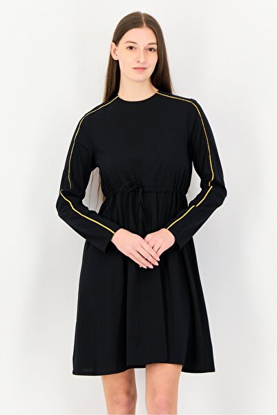 Levi's Levis x Redloop Women Solid Tie Closure Midi Dress, Black