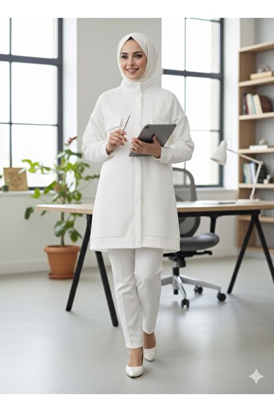 Kirazgym Scuba Suit with Tulle Rose Detail on the Sleeves and Zipper