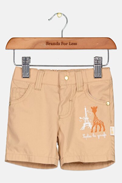 Sophie La Girafe Toddlers Boy Embroidered Chino Shorts, Beige
