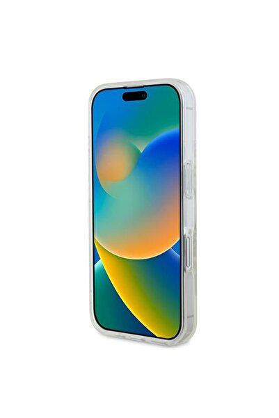 Guess Θήκη για iPhone 16, IML Glitter Circle MagSafe - Διαφανής