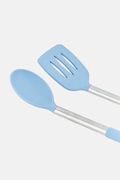 Phantom Chef Silicone Slotted Turner And Spoon Set, Slate Blue