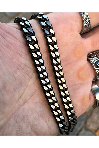 Satürn Silver Kuyumculuk Çelik Zincir Erkek Kolye Ve Bileklik Set Kararmaz Çelik Kolye Çelik Zincir Kolye Kalın Zincir