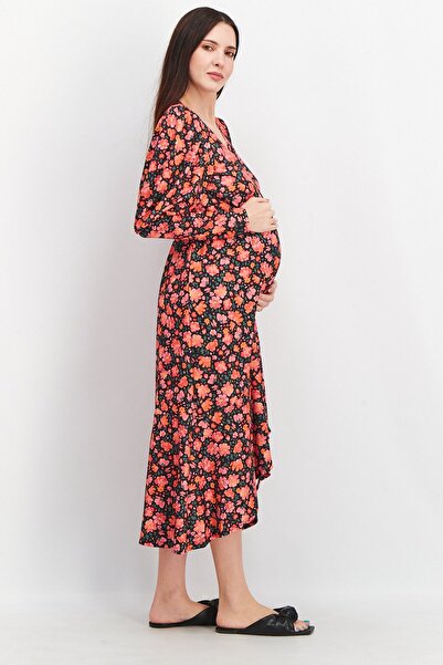 Asos Design Maternity Floral Print Wrap Dress, Multicolor