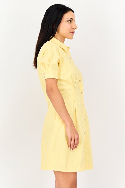 Levi's Women Regular Fit Short Sleeve plain Mini Dress, Yellow