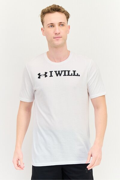 Under Armour Men Loose Fit Short Sleeves Outdoor T-shirt, White