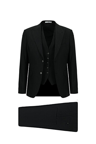 Kiğılı Slim Fit Slim Fit Striped Combination Vest Suit