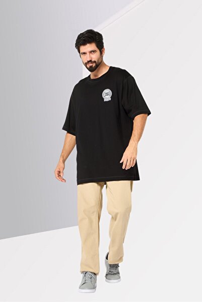 Dolce&Gabbana Men Crew Neck Short Sleeve Embroidered Logo T-Shirt, Black