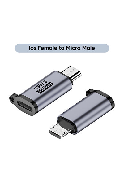 Choice محول 1 قطعة من IOS إلى Micro Micro USB إلى Type C، موصل شحن بيانات سريع 480 ميجابايت في الثانية من Mini USB إلى USB C