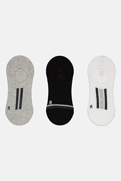 RBX Men 3 Pair Textured Round Invisible Socks, Multicolor