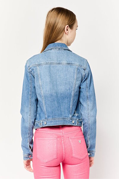 Guess Women Washed Denim Jacket, Blue