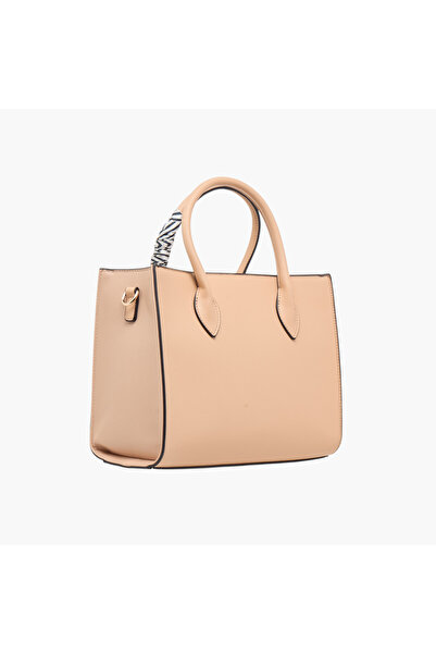 CHARLOTTE Reid Monogram Embossed Tote Bag with Detachable Strap and Zip Closure