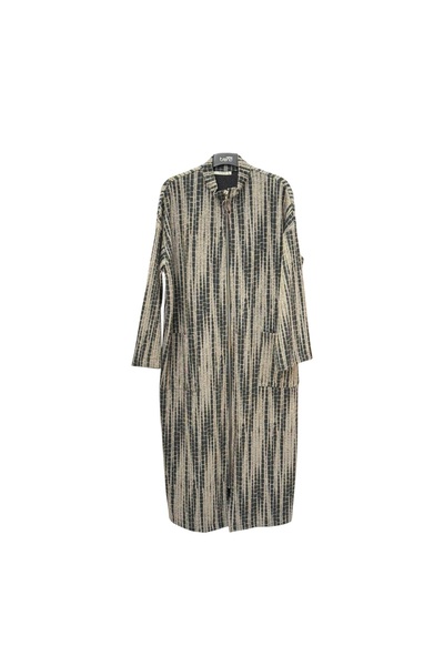 Armine Kadın Sim Detaylı Fermuarlı Uzun Kap 25KT547