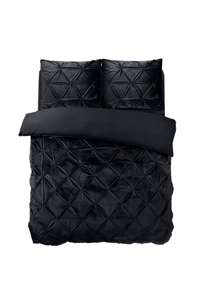 Sleeptime Lenjerie de pat, Sleeptime, pentru 2 persoane, Velvet, Neagră, 200x200 cm