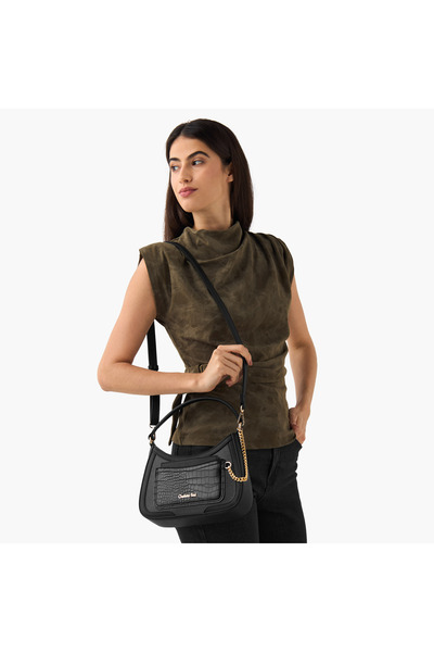 CHARLOTTE Reid Solid Crossbody Bag with Detachable Strap