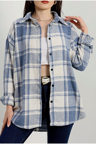 MODA MAVİ BEYAZ ODUNCU GÖMLEK