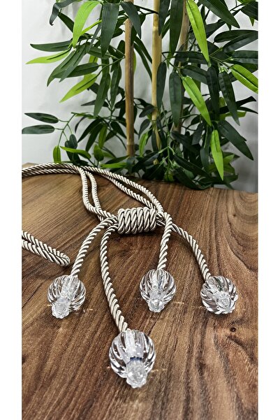 Aftor Tekstil Şeffaf 4 Toplu Yan Braçol- Perdeyi Duvardan Toplama Braçolü- Vizon Renk