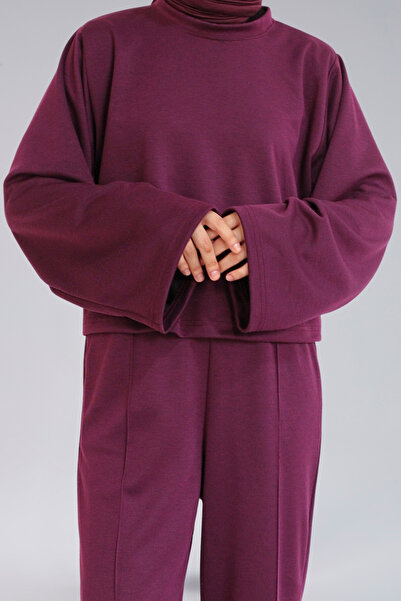 SHE BEST Seasonal Crop Pants Set - Crop & Straight Leg Pants Seasonal Fabric Women's Top-Bottom Set