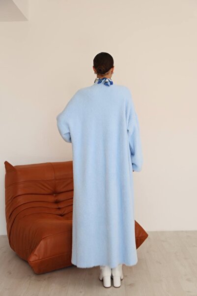 R&G RIMANERE GIOVANI Kadın Kışlık Uzun Salaş Hırka - Yumuşak Tüylü Kumaş