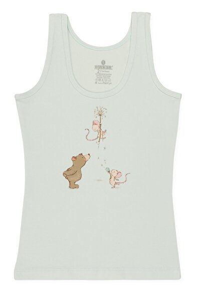 BAYKAR Girl's Cotton Thick Strap Colorful Printed Classic Undershirt 3-Pack 4856 Colorful