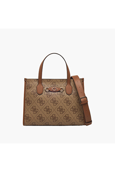 Guess Monogram Texture Tote Bag with Detachable Strap