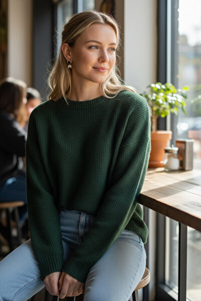 derokas Kadın Zirkon Harfli Gold Çelik Küpe Mavi Taşlı