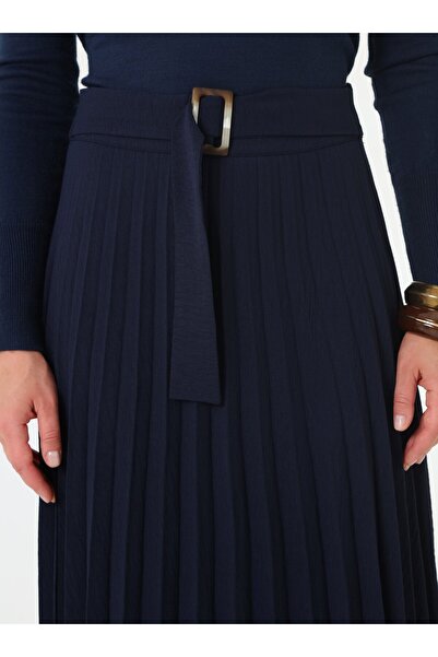 Refka Плісирована кістка Тока Детальна довга спідниця - Синя -