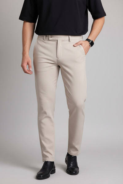 hello7 Slim Fit Men's Trousers with Side Button Detail