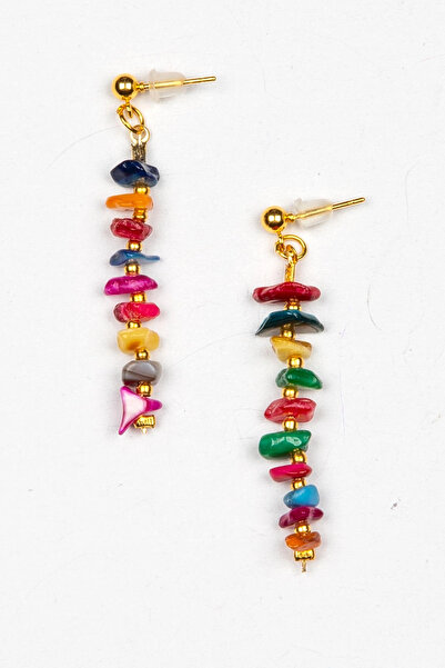 Lila Rosa أقراط من الحجر الطبيعي العرقي الأصيل