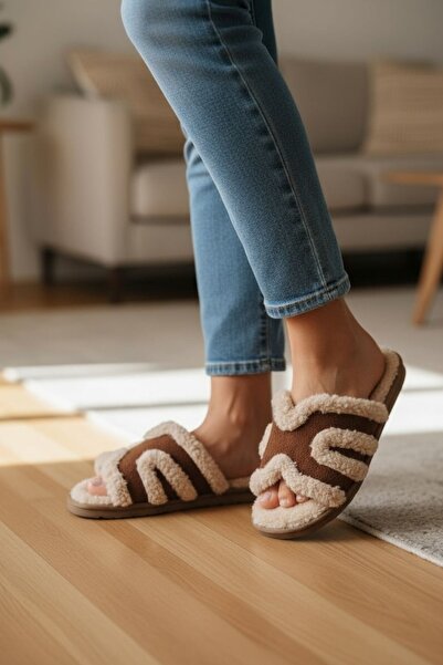 Modafırsat Дамски ежедневни пантофи Плюшени пантофи с вълнена подплата Пантофи за гости Троузо Троузо за булки Домашни пантофи