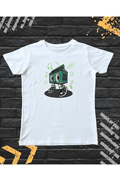 OEM Tricou damă cu imprimeu, muzică, bumbac, alb, XL INTL