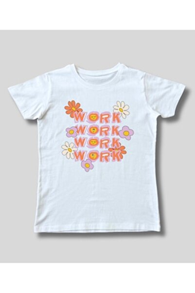 OEM Tricou de damă cu imprimeu, lucru, bumbac, alb, XXL INTL