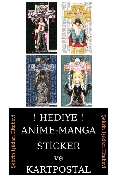 Akılçelen Death Note 1-2-3-4 Manga Seti (4 KİTAP) / Ölüm Defteri / Anime-Mang...