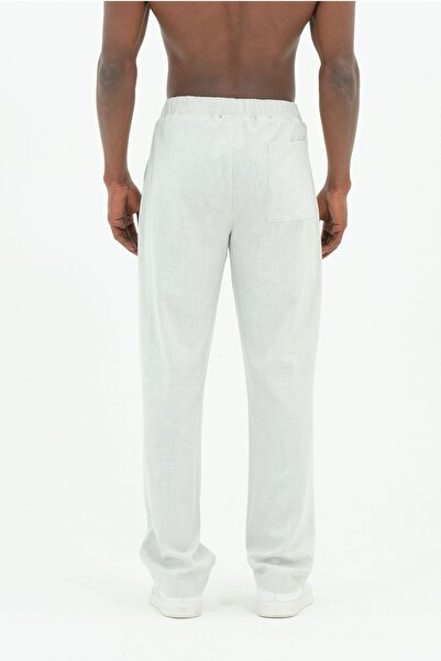 RELAXL Çımalı Yalancı Düğme Uzun Paça Bol Kalıp Pantolon Buz Gri
