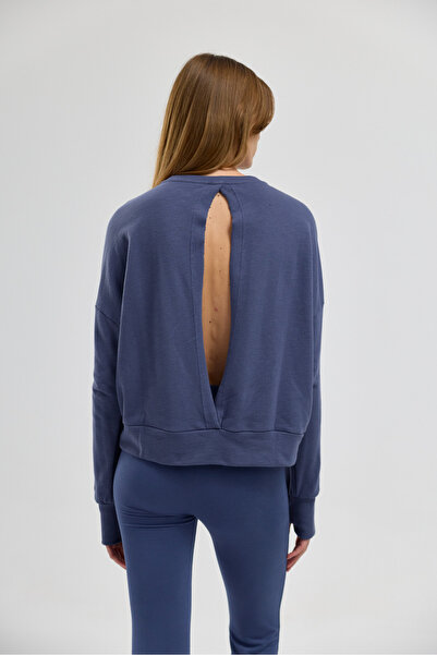 SimpleCo Clothes and More Luna %100 Pamuk Sırt Pencereli Sweatshirt