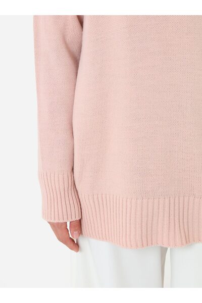 Benin Crew Neck Basic Knit Sweater - Powder -