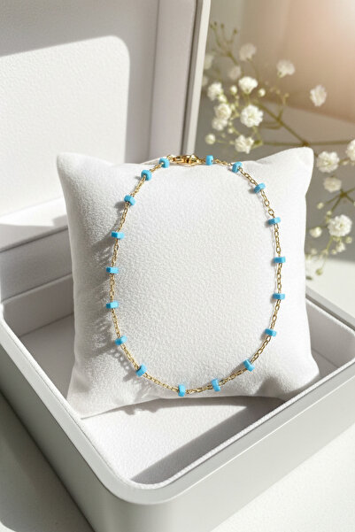 Utku Kuyumculuk 14 AYAR FİRUZE TAŞLI ALTIN HALHAL