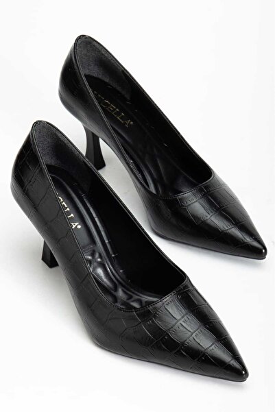 CHICELLA Münni Черни дамски обувки с висок ток и шарки