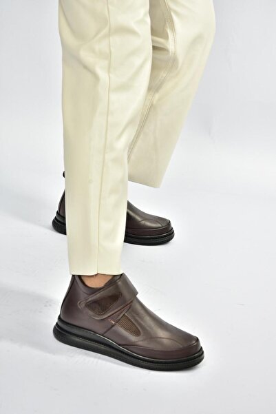 Fox Shoes V324501903 Γυναικείες μπότες από γνήσιο δέρμα Velcro καφέ