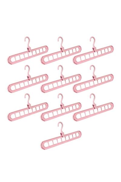 K KATHODE Set 10 clothes hanger organizers, 360° rotation, 2 usage modes horizontal/vertical, pink